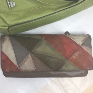 Fossil leather patchwork wallet